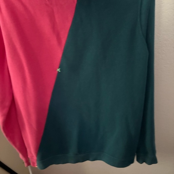 NIKE sz M DIY Fleece Hoodie Half Zip Pink Blue Half Long Sleeve - Picture 12 of 15